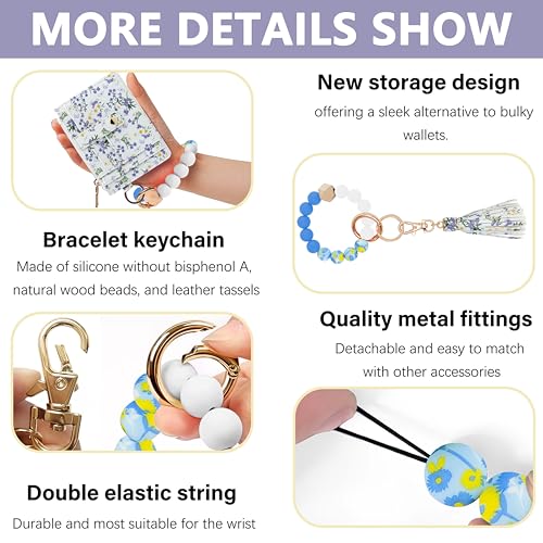 KNGITRYI Wallet Keychain Wristlet for Women,Slim RFID Credit Card Holder Purse Tassel Keychain Bangle Key Ring for Men Women (butterfly) - Image 4