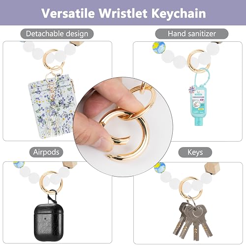 KNGITRYI Wallet Keychain Wristlet for Women,Slim RFID Credit Card Holder Purse Tassel Keychain Bangle Key Ring for Men Women (butterfly) - Image 5