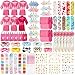 Suhine 6 Sets Girls Spa Birthady Party Supplies Birthday Print Satin Robe Tote Bags Spa Kit Nail Salon KitPink Series - Image 3