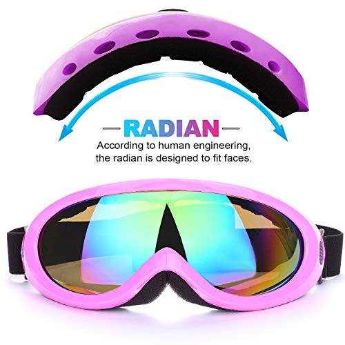 Rngeo Ski Goggles, Pack of 2, Snowboard Goggles for Kids, Boys & Girls, Youth, Men - Image 2