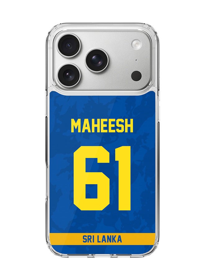 Stylizedd Classic Clear MagSafe Case for iPhone 17 Pro , Hybrid Soft Case Flexible Edges Anti Drop TPU PC Gel Thin Transparent Cover [ Designed for iPhone 17 Pro ] - Team Sri lanka Maheesh Theekshana, Jersey No 61