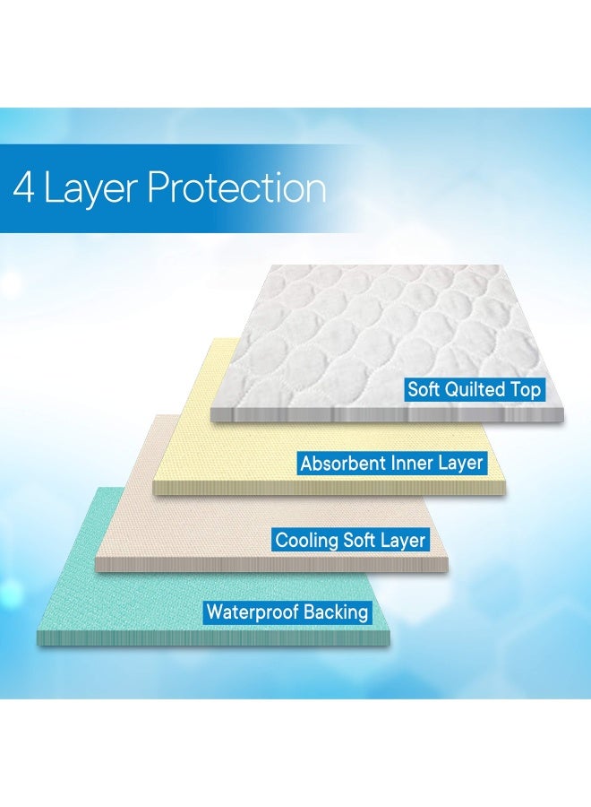 RMS Ultra Soft 4-Layer Washable And Reusable Incontinence Bed Pad - Waterproof Bed Pads 34 X54 With Four Handles - Image 5