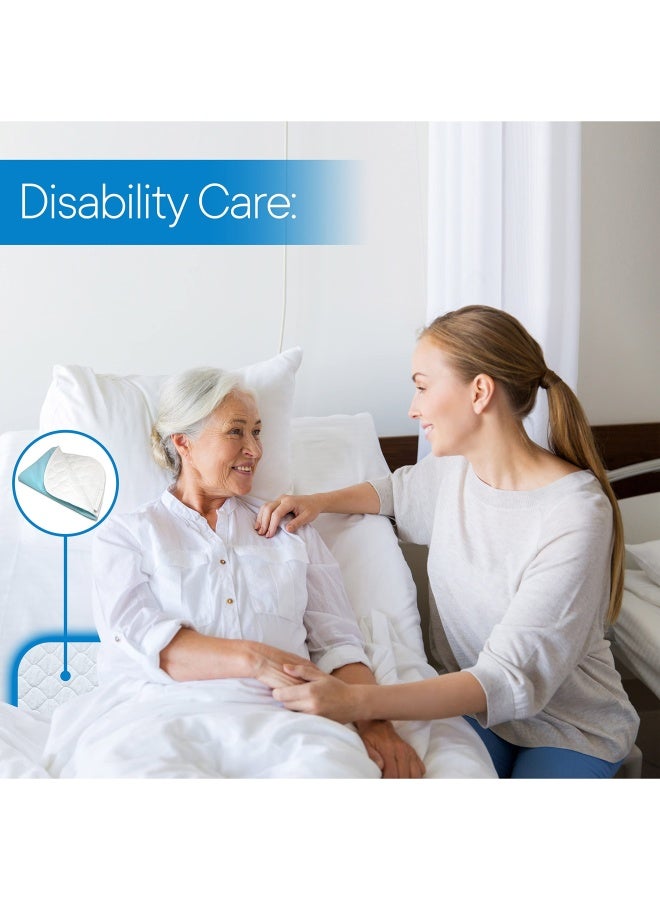 RMS Ultra Soft 4-Layer Washable And Reusable Incontinence Bed Pad - Waterproof Bed Pads 34 X54 With Four Handles - Image 2