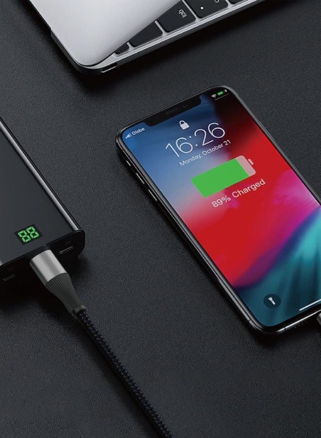 TELUX BOLTX USB-C to Lightning Charging Cable 3m, 27W PD Fast Charging, Wear-Resistant Nylon Braid, Broad Compatibility, 10000+ Bend Lifespan, 480Mbps Data Transfer, Black - Image 4