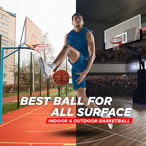Spalding 8 Panel Rebound Rubber Moulded Indoor/Outdoor Basketball With Butyl Bladder, Brick, Size: 7 (Suitable for Practice/Match/Training) + Free Air Needle, Brown (Brick) - Image 4