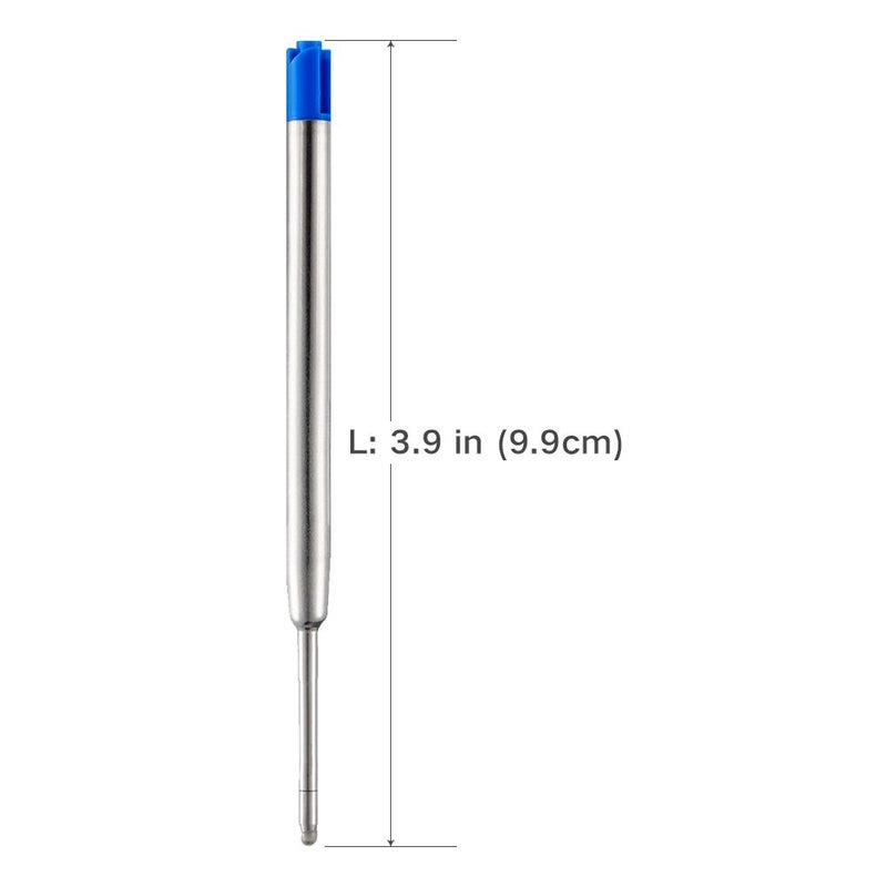 ChaoQ Blue Ink Refills (6pcs), Replaceable Ballpoint Pens Refills, 1mm Medium Tip - Blue - Image 2