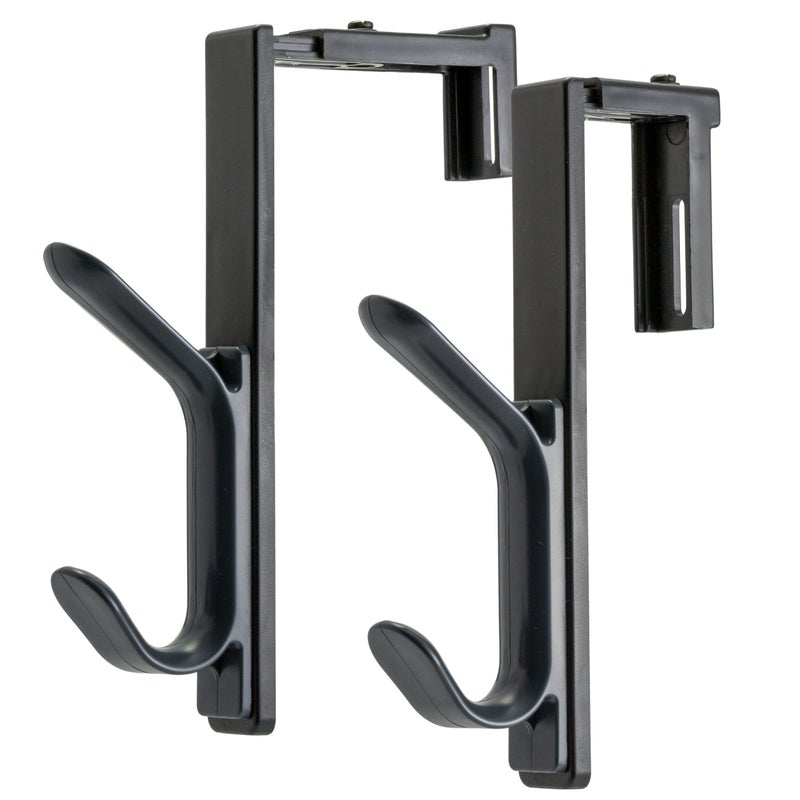 Officemate Double Coat Hooks for Cubicle Panels, Adjustable, Comes in 2 Pack (22009) Black - Image 1