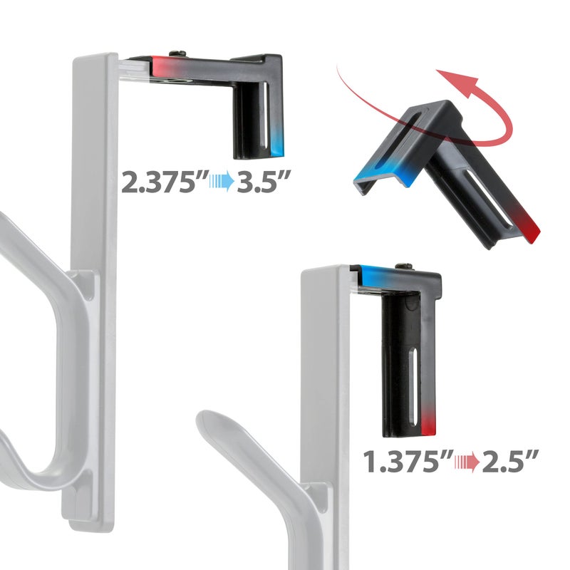 Officemate Double Coat Hooks for Cubicle Panels, Adjustable, Comes in 2 Pack (22009) Black - Image 5