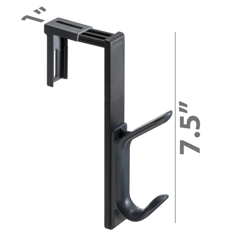 Officemate Double Coat Hooks for Cubicle Panels, Adjustable, Comes in 2 Pack (22009) Black - Image 4