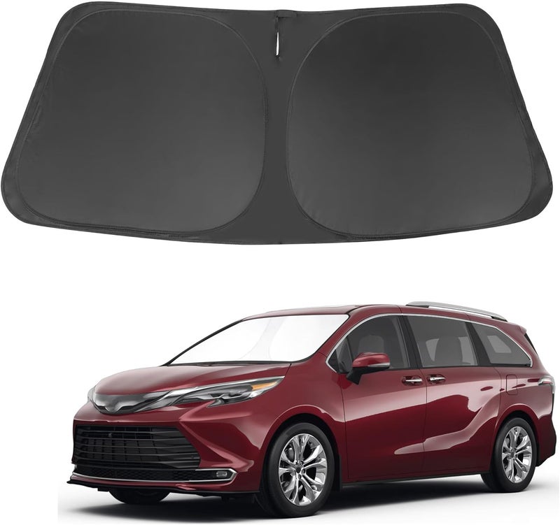 إل إتش إف لايف واقي شمس الزجاج الأمامي مناسب لسيارة Toyota Sienna ميني فان موديلات 2021 2022 2023 2024 2025 2026، ملحقات واقي شمس النافذة الأمامية، الحفاظ على برودة سيارتك - Image 1