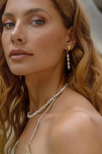PEARLADA 6-6.5mm White Freshwater Pearl Choker Necklace, Boho Baroque Pearl Beaded Necklace, Beach Jewelry for Women - Image 3