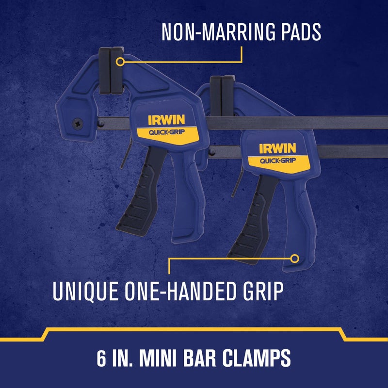 IRWIN QUICK-GRIP Clamps for Woodworking, Quick Release Triggers, 6 Inch, 8 Piece Set (IRHT83220) - Image 3