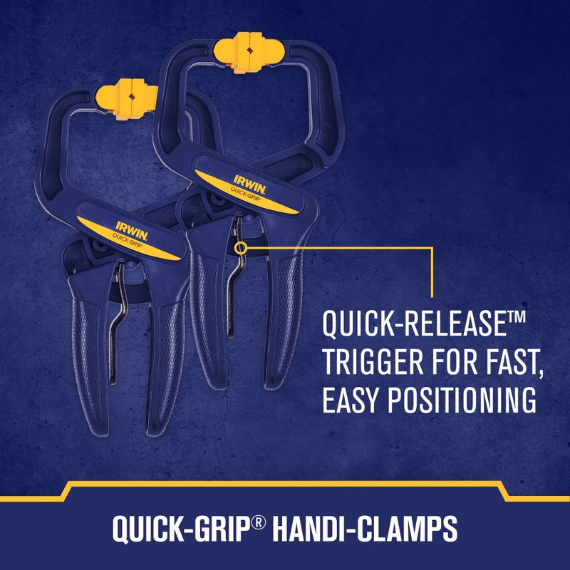 IRWIN QUICK-GRIP Clamps for Woodworking, Quick Release Triggers, 6 Inch, 8 Piece Set (IRHT83220) - Image 5