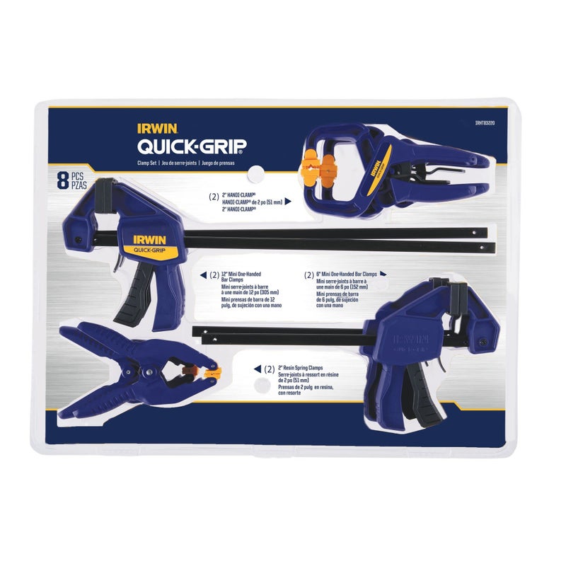 IRWIN QUICK-GRIP Clamps for Woodworking, Quick Release Triggers, 6 Inch, 8 Piece Set (IRHT83220) - Image 2