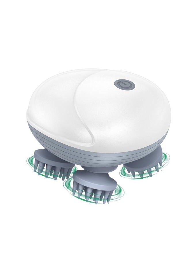 ORIA Electric Scalp Massager, Waterproof Electric Head Massager, Portable Rechargeable Head Scratcher with 4 Removable Massage Claws, 96 Massage Nodes, for Stress Relief, Full Body Relaxation, White - Image 1