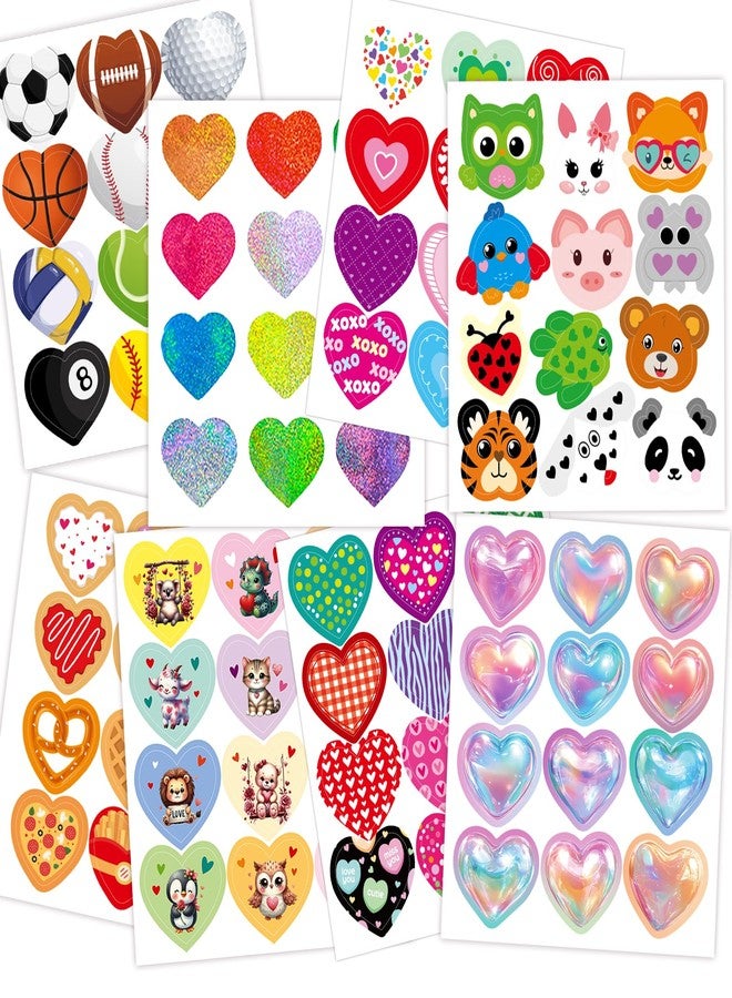 Ceiba Tree 40Sheets Valentines Day Heart Stickers 480Pcs Assorted Hearts Shaped Stickers for Kids Happy Valentine's Day Decorations Classroom Reward Supplies - Image 4