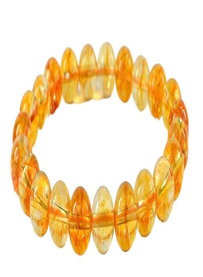 TRISHAKTI PRODUCTS - The life healing products Natural Original Crystal stone Charm Citrine Crystal Bracelet-Citrine Beads 8mm Bracelet Gemstone Healing Crystal Natural Stone Chakra Beaded Bracelets for Women Positivity Anxiety Relief Yoga Stretchable Band (Yellow) - Image 1