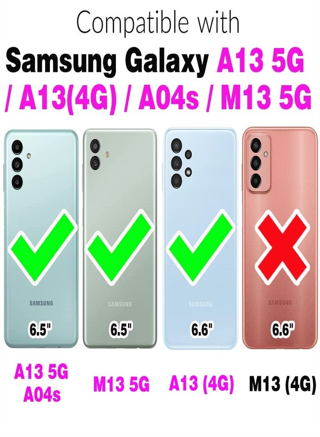 أسو ويش جراب هاتف Asuwish لهاتف سامسونج جالاكسي A13 5G/4G مع واقي شاشة من الزجاج المقوى، وحامل بطاقات، ومحفظة، وغطاء، وحامل، وغطاء قلاب من الجلد، وملحقات للهواتف المحمولة A04s M13 G5 A 13 LTE 13A 2022، للنساء والفتيات، باللون البنفسجي - Image 2