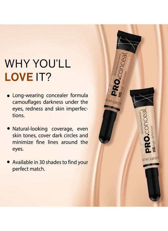 GLAZZI - Pro Conceal HD Concealer, Long-Wearing Formula Neutralizes Dark Spots, Blue Hues, Scars, and Dark Circles, Can Be Used Before Makeup, Perfectly Blends Into Liquid Foundation - Image 1