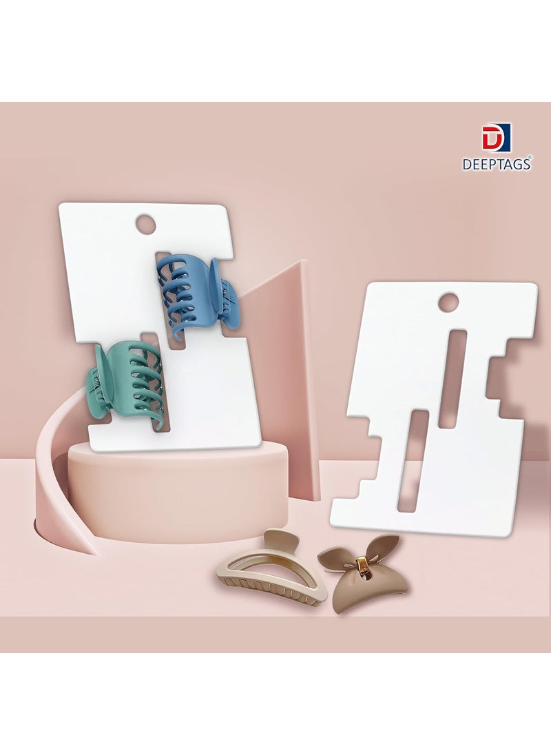 DEEPTAGS DEEPTAGS Display Cards for Hair Srunchies Hair Clutchers Hair Ties Hair Claw Claw Clips White 60 PCS 1016 x 7 CM  - Image 3
