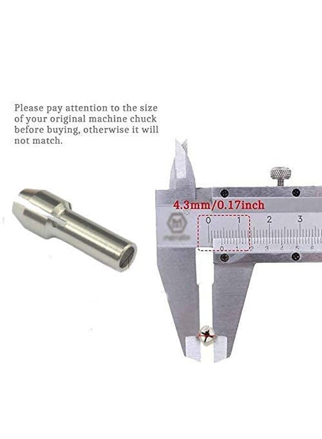 Luo ke 8 Pcs Rotary Tool Accessories - Durable Shiny Stainless Steel Collet Brass Chuck Fits Dremel Rotary Tools Including 4 Size (1/1.6/2.4/3.2) mm(Silver) - Image 3