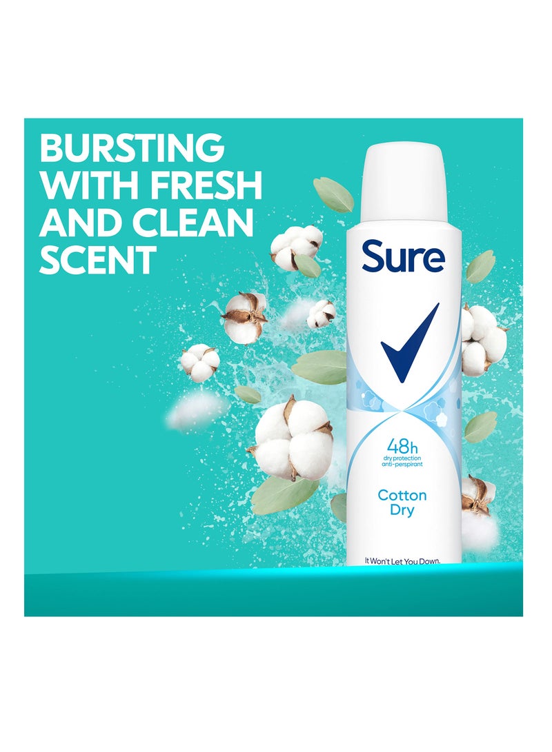 Sure Women Cotton Dry Anti-Perspirant Spray, 150ml - Image 3