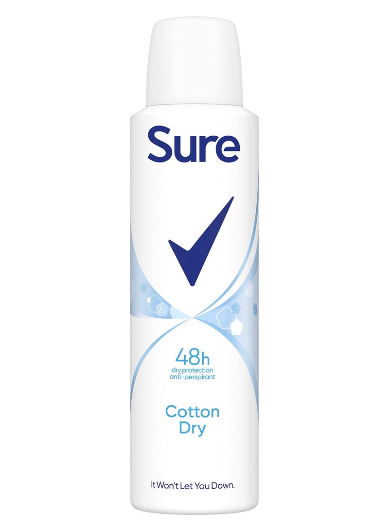 Sure Women Cotton Dry Anti-Perspirant Spray, 150ml - Image 1