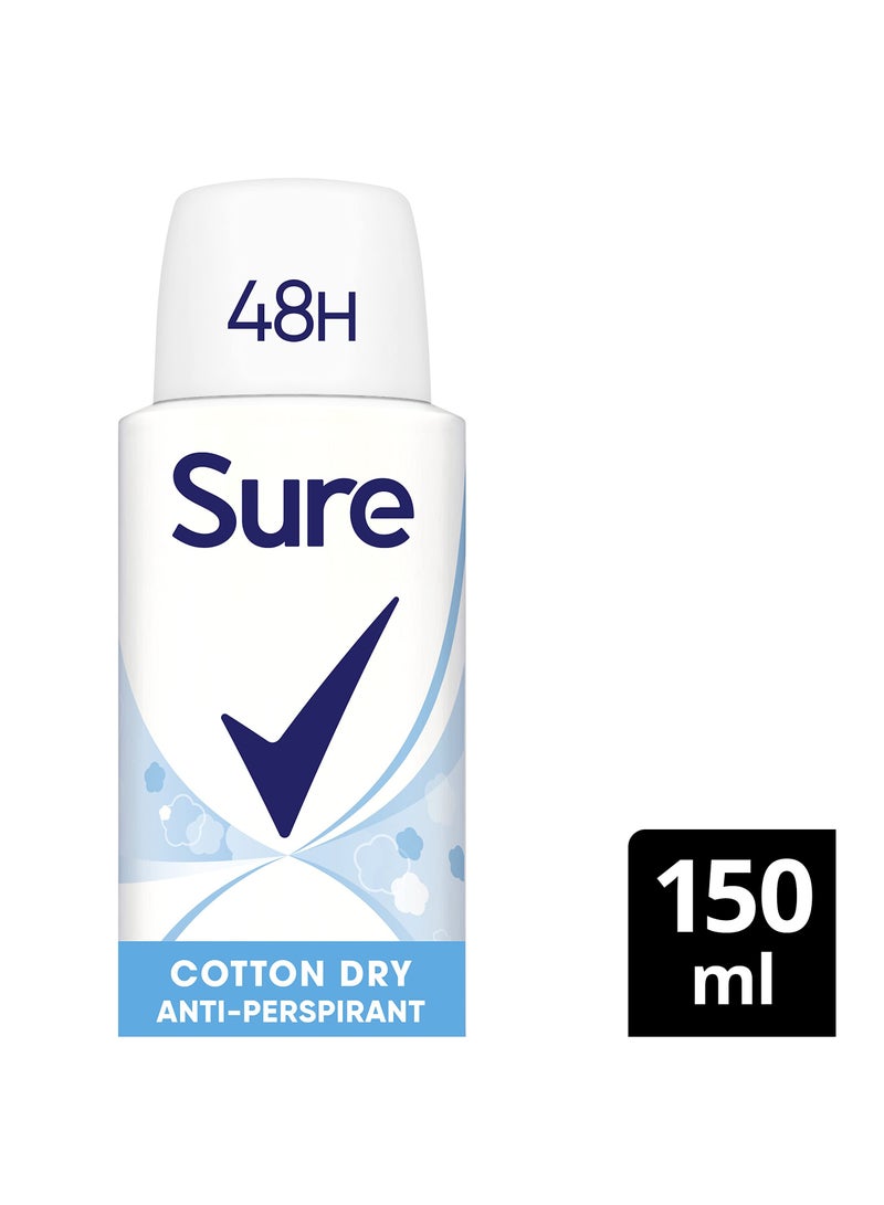 Sure Women Cotton Dry Anti-Perspirant Spray, 150ml - Image 2