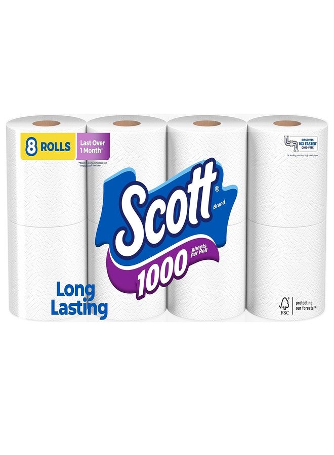 Scott 1000 Sheets Per Roll, 8 Toilet Paper Rolls, Bath Tissue - Image 1