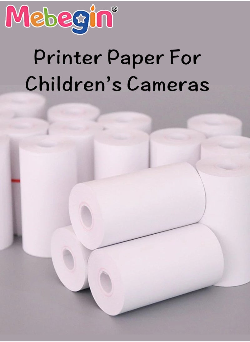 MEBEGIN - 4 Rolls Kids Camera Print Paper Refill, Kids Instant Print Camera Photo Papers, 57x 25mm Thermal Paper, Compatible with Most Children Instant Print Camera, HD Printing, 2.2Inch, BPA Free - Image 1