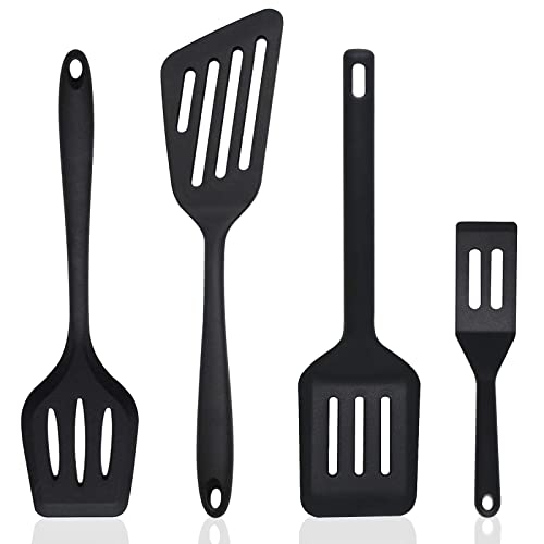 Pharamat Silicone Spatula Set of 4, Spatula Turner for Kitchen, Slotted Fish Turner for Eggs, Pancakes, Omelets - Image 1