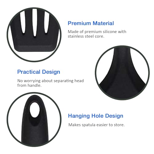 Pharamat Silicone Spatula Set of 4, Spatula Turner for Kitchen, Slotted Fish Turner for Eggs, Pancakes, Omelets - Image 4