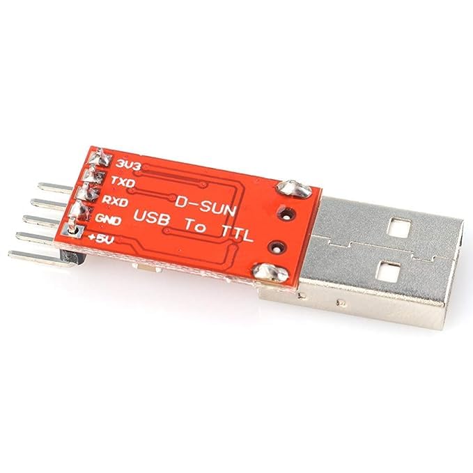 CP2102 USB 2.0 to TTL UART Serial Convertor Module - 5 Pin - Red and Silver - Image 2