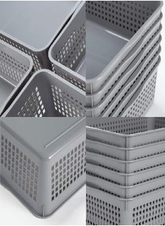 Eslite Eslite Plastic Organizing Baskets/Storage Tray Baskets,6-Pack,Gray  - Image 2