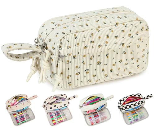 Bluboon Big Capacity Pencil Case Pencil Pouch Pen Case School Supplies Cute Pencil Box Pencil Bag for Teen Girls Boys Women Man Black Floral 92 - Image 1
