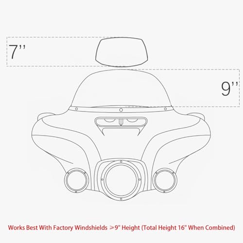 KICRY Motorcycle Windshield Extension Small Airflow Extender Only - Not for Viewing Adjustable Clip on Windscreen Spoiler Deflector Universal Fit (Clear) - Image 3
