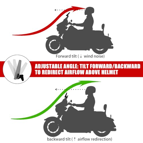 KICRY Motorcycle Windshield Extension Small Airflow Extender Only - Not for Viewing Adjustable Clip on Windscreen Spoiler Deflector Universal Fit (Clear) - Image 5