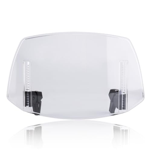 KICRY Motorcycle Windshield Extension Small Airflow Extender Only - Not for Viewing Adjustable Clip on Windscreen Spoiler Deflector Universal Fit (Clear) - Image 1