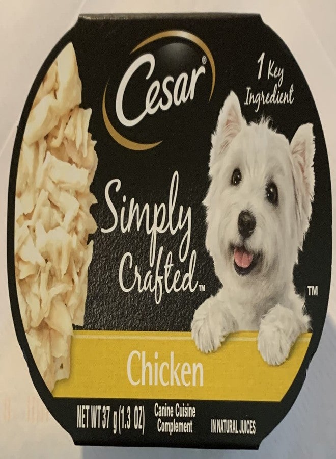 Cesar Wet Dog Food Simply Crafted Adult Wet Dog Food Cuisine Complement, Chicken, 1.3 Oz. Tub - Image 1