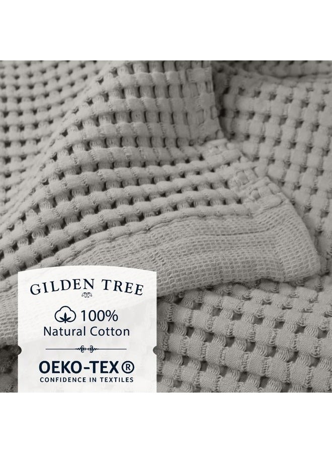 Gilden Tree منشفة استحمام ويفل سريعة الجفاف، مناشف استحمام فاخرة رقيقة، مناشف استحمام كبيرة 40x80، طراز حديث (رمادي معدني) - Image 2