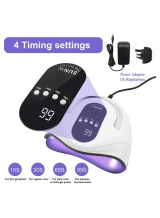 UV LED Nail Lamp, 120W Nail Dryer 42 LED Lamps for Gel Polish , 4 Timer Setting, Automatic Sensor Gel Lamp Nail Art Tools for Fingernail & Toenail - view 4