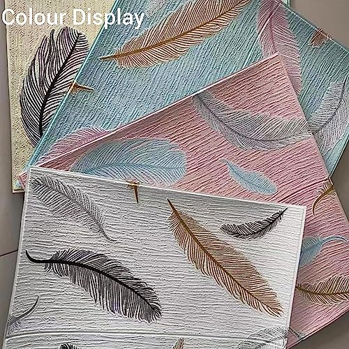 Jig-Tik Self-Adhesive Waterproof PE Foam 3D Wall Panels Wallpaper Sticker for Bathroom, Living Room, and Home Decoration (70 x 70cm, Appx. 5.3Sq Feet) Pack of 5 Piece//Feather White - Image 4