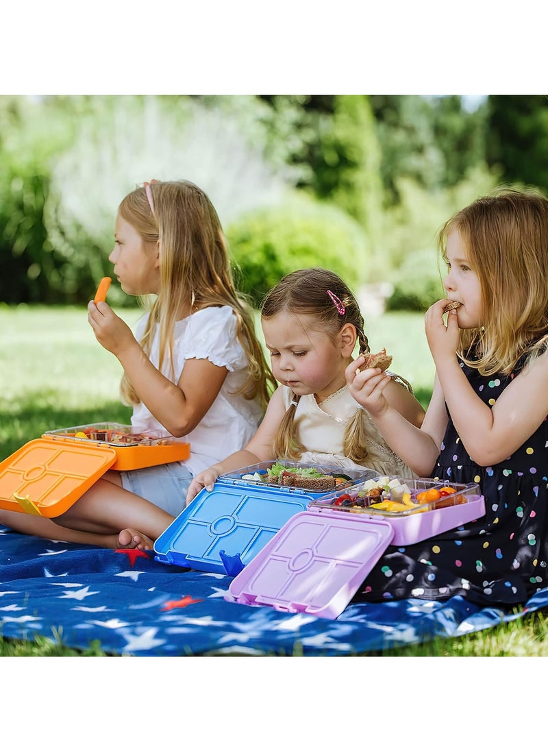 Bento Lunch Box For Kids, BPA-Free Leakproof Lunch Wontainers With 4/6 Compartments (Pink)