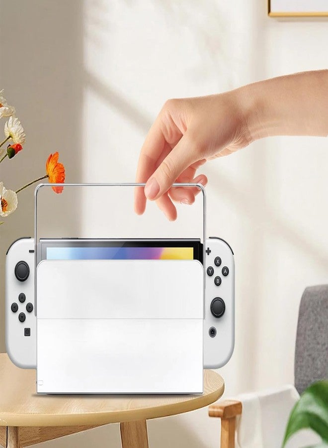 Sunmike Custom Faceplate Cover for Nintendo Switch OLED Charging Dock, Anti-Scratch Switch OLED Dock Cover Clear Hard PC Replacement Shell for Switch OLED Charging Dock, Transparent - Image 4