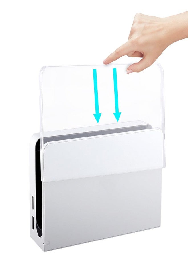 Sunmike Custom Faceplate Cover for Nintendo Switch OLED Charging Dock, Anti-Scratch Switch OLED Dock Cover Clear Hard PC Replacement Shell for Switch OLED Charging Dock, Transparent - Image 2