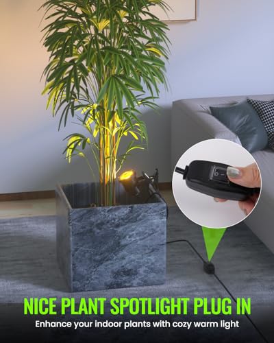 TobeBright Clip On Spot Light Plug in with On/Off Switch IP65 Water Resistant Plant Spotlight Indoor and Outdoor 7W LED Clamp Spot Lights with 3-Pin Plug, Warm White 3000K, 1.78m Cord - Image 2