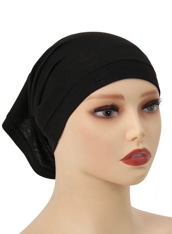 Hijab Undercaps Headwear Hair Cover Inner Beanies Hat Solid Beain Caps for Women  - Image 2