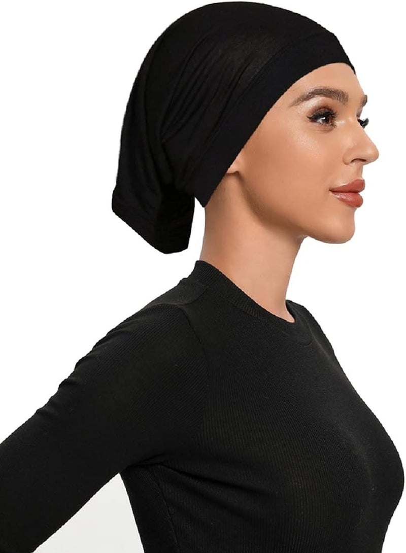 Hijab Undercaps Headwear Hair Cover Inner Beanies Hat Solid Beain Caps for Women  - Image 1