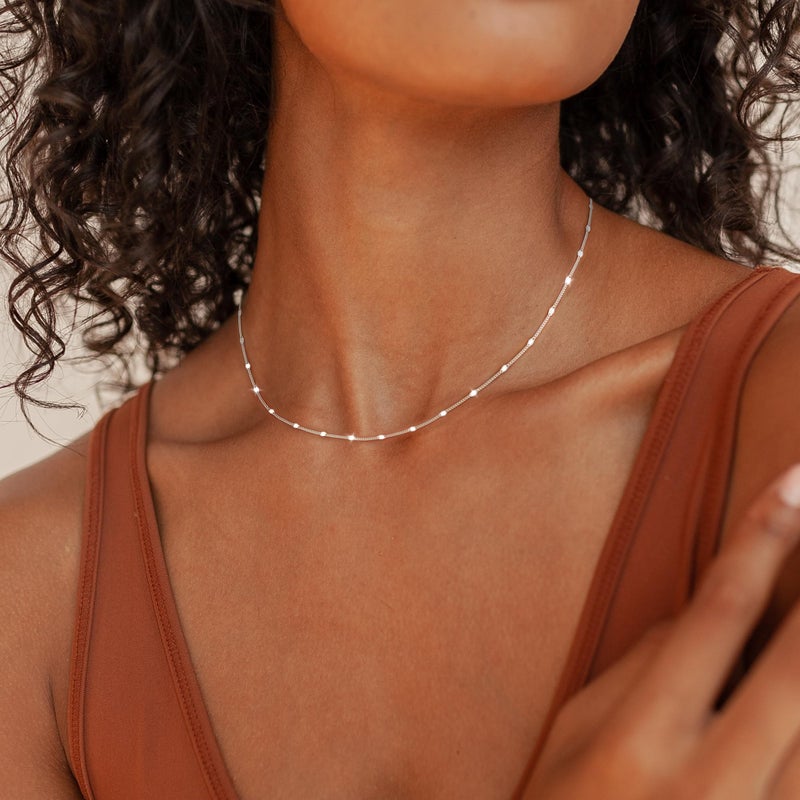Carffordo 925 Sterling Silver Necklace Silver Chain Necklace for Women Cuban Link Chain 16 Inches Simple Dainty Necklace for Women Waterproof Trendy Jewelry Gift - Image 4