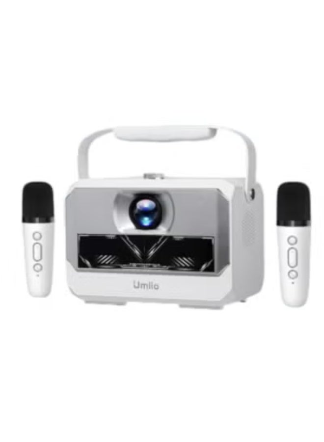 Umiio Q6 Max Android Smart Projector with Wireless Karaoke Microphones – Supports 4K Input & 720P Output, 200-Inch Display, WiFi & Bluetooth, USB/HDMI Connectivity for Home Theater, Family Entertainment, Parties & Outdoor Movie Nights - Image 1